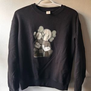 KAWS LONG SLEEVE SWEATSHIRT (BLACK, MENS XS)